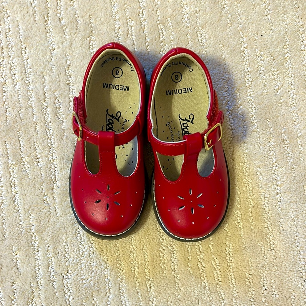 Footmates Red Mary Jane Velcro